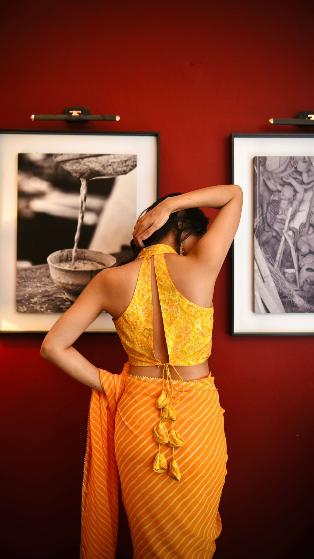 Pilo Leheriya Saree