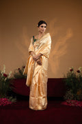 Pre-Draped Soft Gold Banarasee Silk Saree